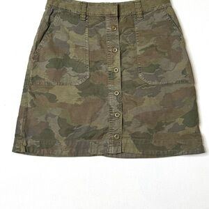 Anthropologie Green Camouflage Mini Skirt